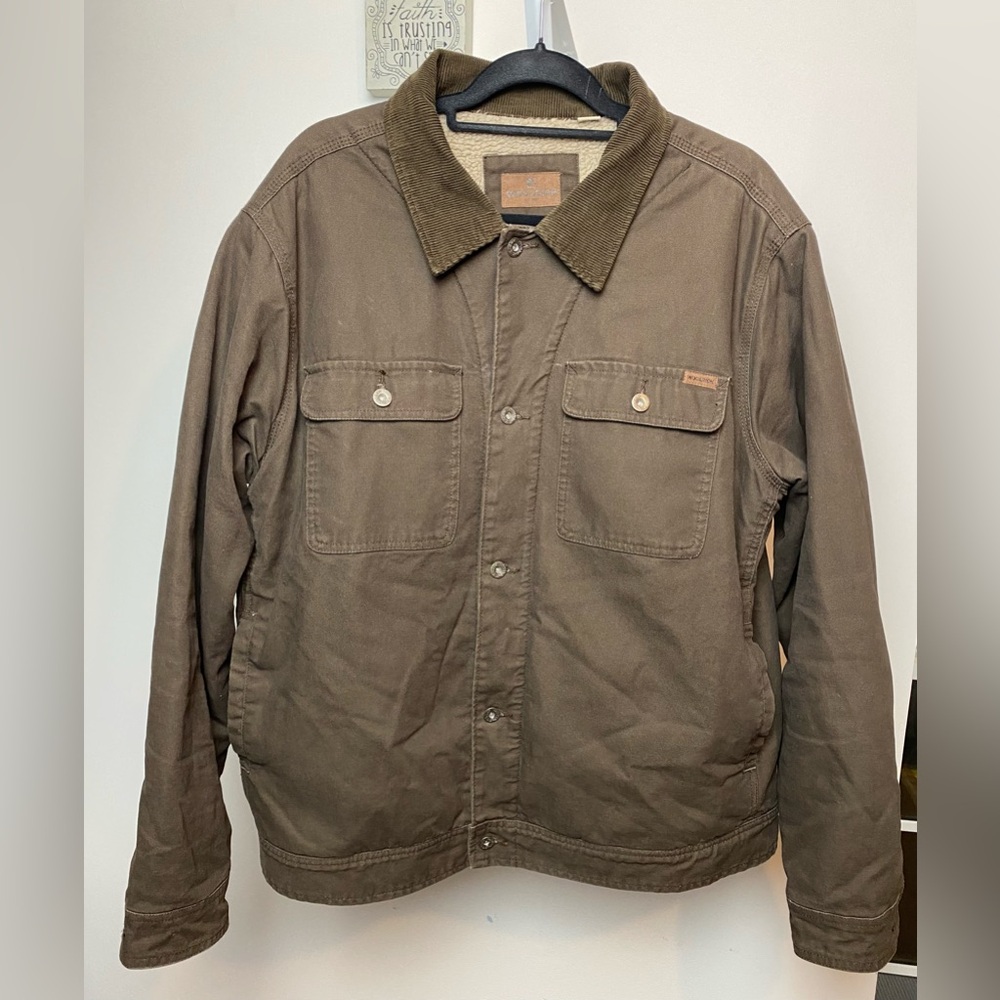 Woolrich canvas Sherpa lined chore coat